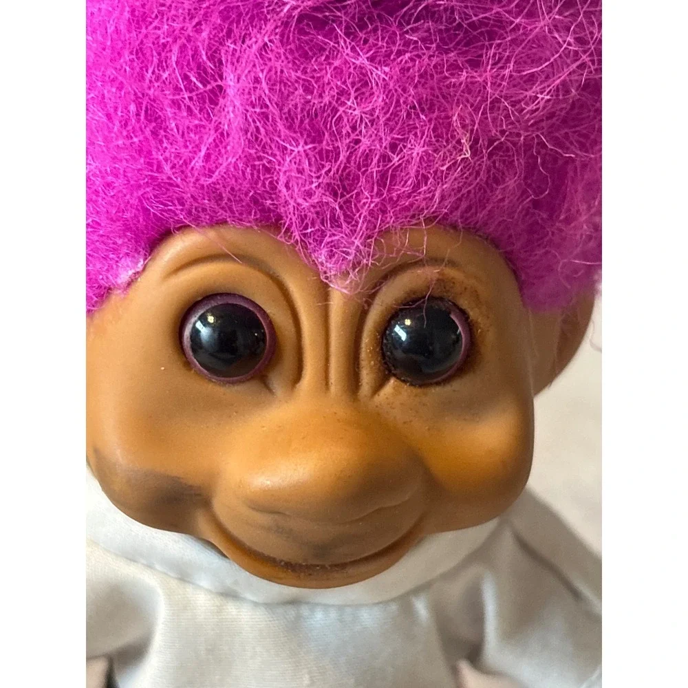Vintage 1991 TNT Troll Doll Purple Hair Scottish Kilt‎ Red Hat